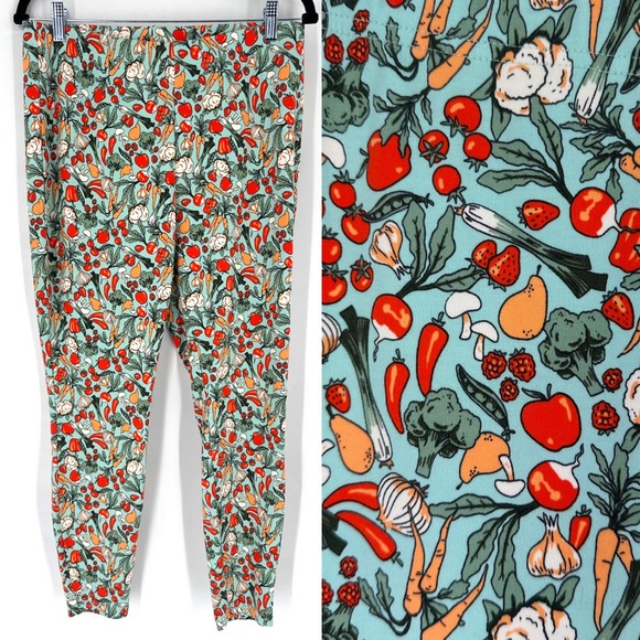 Duluth Trading Co Pants - Duluth Trading Co Women's Leggings Size L All Over Green Garden Vegetable Print
